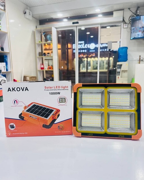 پروژکتور خورشیدی ۱۰۰۰ وات آکووا مدل SOLAR LED LIGHT ضدآب