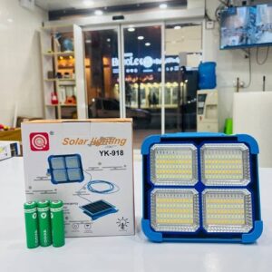 پروژکتور خورشیدی چندکاره YK-918 مدل Solar Lighting با پنل خورشیدی و پاوربانک